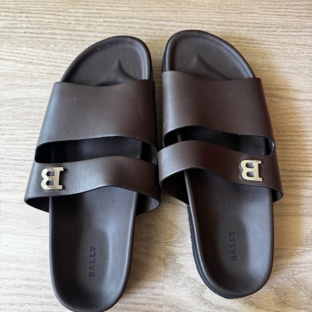 Bally Men’s Leather Sandals Made in Italy Brown